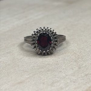Garnet silver 925 ring size 8.5
